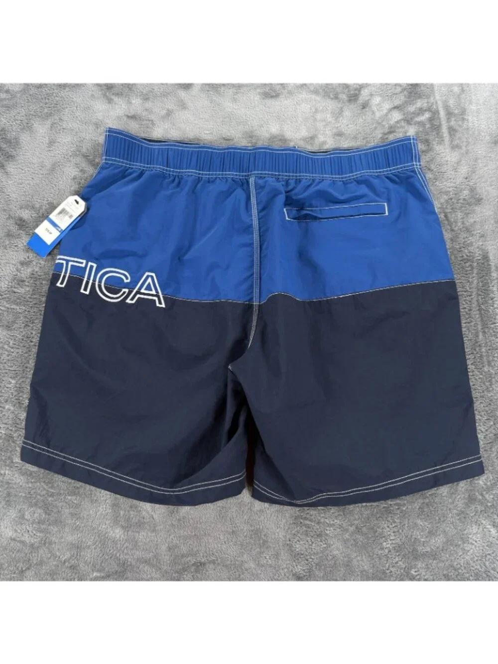 NWT Nautica Colorblock Board Shorts XL Blue Navy Quick Dry Swim Trunks
